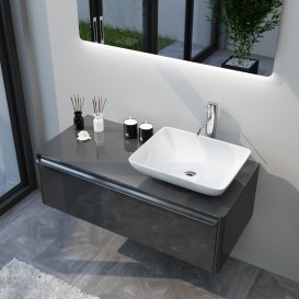 Тумба под раковину Marsan Brigitte 900 МДФ графит Brigitte900graphite