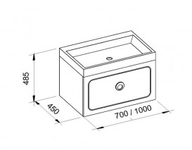 Тумба під раковину Marsan Charlottae 1000 МДФ чорний Charlottae1000black