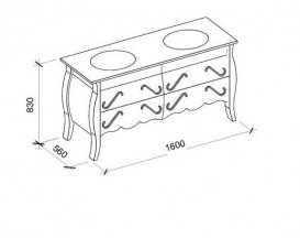 Тумба под раковину Marsan Dianne 1600 дерево/МДФ черный Dianne1600black