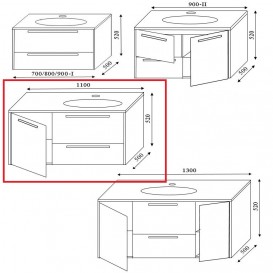 Тумба под раковину Marsan Felix 1100 правая/левая МДФ графит Felix1100графит