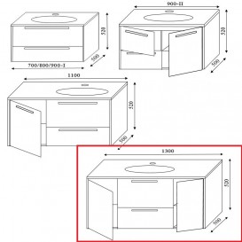 Тумба под раковину Marsan Felix 1300 МДФ орех Felix1300орех