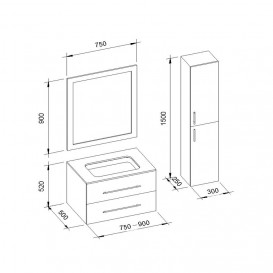 Тумба под раковину Marsan Gabrielle 900 МДФ белый Gabrielle900белый