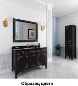 Тумба под раковину Marsan Jacqueline 900 дерево/МДФ черный/золото Jacqueline900blackg