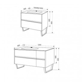 Тумба под раковину Marsan Justin 900 МДФ ваниль Justin900ваниль