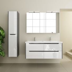 Тумба под раковину Marsan Louise 1200 МДФ белый/графит Louise1200w/g