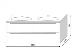 Тумба под раковину Marsan Louise 1200 МДФ графит Louise1200graphite