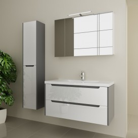 Тумба под раковину Marsan Louise 600 МДФ белый/графит Louise600w/g