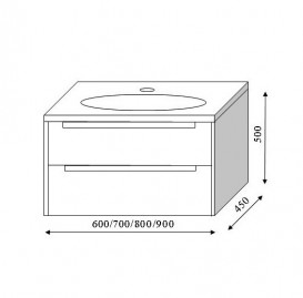 Тумба під раковину Marsan Louise 700 МДФ білий/графіт Louise700w/g