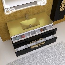 Тумба под раковину Marsan Malvine 1200 МДФ черный Malvine1200black