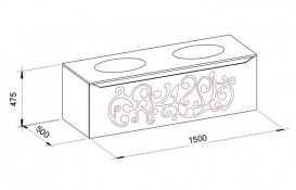 Тумба під раковину Marsan Marsel 1500 МДФ білий Marsel1500white