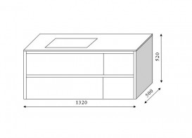 Тумба під раковину Marsan Marshall 1320 МДФ каррі Marshall1320curry