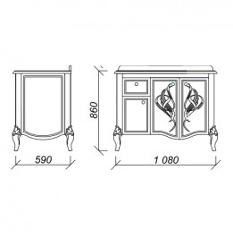 Тумба под раковину Marsan Melissa 1080 дерево/МДФ слоновая кость Melissa1080ivory