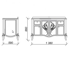 Тумба під раковину Marsan Melissa 1380 дерево/МДФ слонова кістка Melissa1380ivory