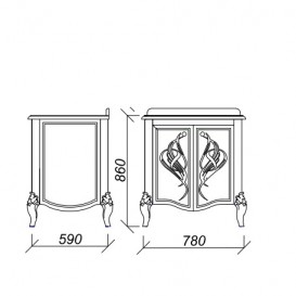 Тумба під раковину Marsan Melissa 780 дерево/МДФ білий Melissa780white