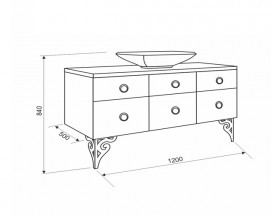 Тумба під раковину Marsan Michele 1200 МДФ чорний Michele1200black