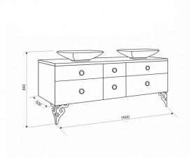 Тумба под раковину Marsan Michele 1600 МДФ капучино Michele1600cappuccino