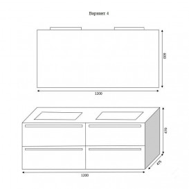 Тумба под раковину Marsan Oscar 1200x475 МДФ черный Oscar1200x475черный