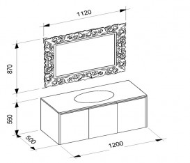 Тумба под раковину Marsan Penelope 1200 МДФ белый Penelope1200white