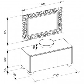 Тумба под раковину Marsan Penelope 1200 МДФ белый Penelope1200white