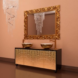 Тумба під раковину Marsan Penelope 1600 МДФ чорний/золото Penelope1600blackg