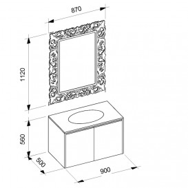 Тумба под раковину Marsan Penelope 900 МДФ белый Penelope900white
