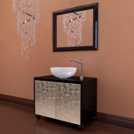 Тумба под раковину Marsan Penelope 900 МДФ черный/серебро Penelope900blacks