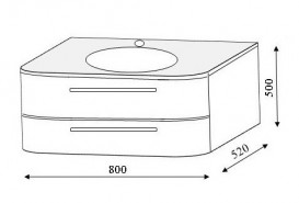 Тумба под раковину Marsan Regine 500х520х800 МДФ белый глянец REGINE800белый