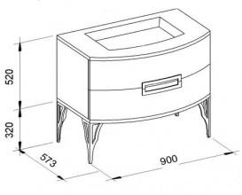 Тумба под раковину Marsan Sabrine 900 МДФ черный/золото SABRINE900черный/золото
