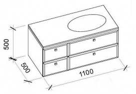 Тумба под раковину Marsan Shantal 1100 правая/левая МДФ бисмарк глянец SHANTAL1100бисмарк