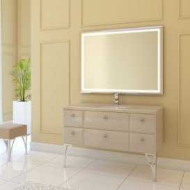 Тумба под раковину Marsan Shantal 1200 МДФ капучино глянец SHANTAL1200капучино