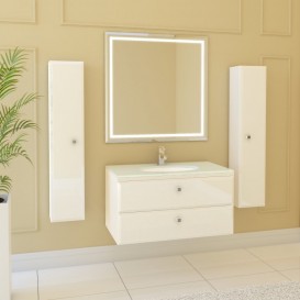 Тумба під раковину Marsan Shantal 900 МДФ білий глянець SHANTAL900белый