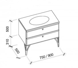 Тумба под раковину Marsan Shantal 900 МДФ бисмарк глянец SHANTAL900бисмарк