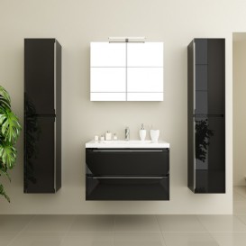 Тумба під раковину Marsan Therese 100х47.5 см МДФ чорний THERESE100черный