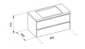Тумба під раковину Marsan Therese 60x47.5 см МДФ чорний THERESE60черный