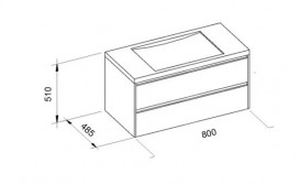 Тумба під раковину Marsan Therese 80х47.5 см МДФ графіт THERESE80графит