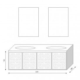 Тумба под раковину Marsan Vincent 1600 МДФ черный Vincent1600black