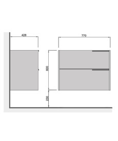 Тумба під раковину Мийдодир Cubic 80-A 77х42,8 см ДСП дуб підсмажений 00-0008589