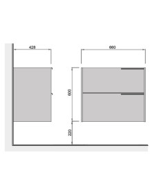 Тумба під раковину Мийдодір Illusion  70-A 66х42,8 см ДСП дуб натуральний 00-0008580