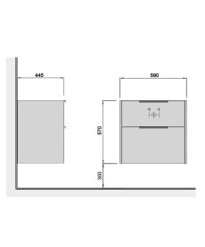 Тумба под раковину Мойдодыр Line Craft 60-А 59х44,5 см ДСП дуб крафт 00-0008015