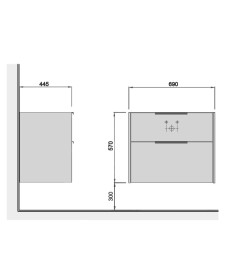 Тумба под раковину Мойдодыр Line Craft 70-А 69х44,5 см ДСП дуб крафт 00-0008016