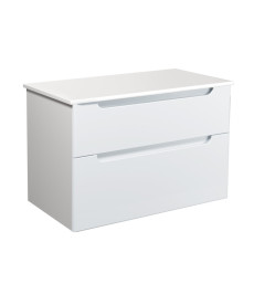 Тумба під раковину Мийдодир Malaga 80-A ST зі стільницею 78х44 см ДСП/МДФ білий глянець 00-0009285