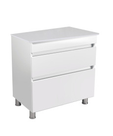 Тумба під раковину Мийдодір MoonShine 80 ST зі стільницею 78х44 см ДСП білий глянець 00-0008193