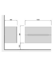 Тумба під раковину Мийдодир Octavio 100-A 100х45 см ДСП/МДФ білий глянець 00-0006512