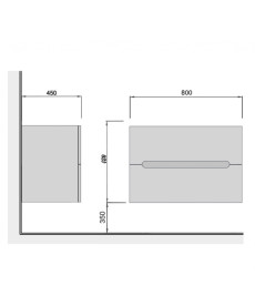 Тумба под раковину Мойдодыр Octavio 80-A 80х45 см ДСП/МДФ белый глянец 00-0006511