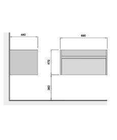 Тумба під раковину Мийдодір Prime 70-А 69х44 см ДСП/МДФ білий глянець 00-00005738