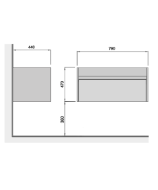 Тумба під раковину Мийдодір Prime 80-А 79х44 см ДСП/МДФ білий глянець 00-00005740