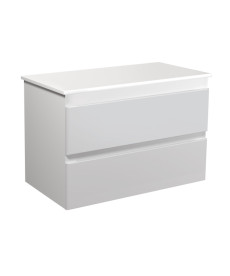 Тумба під раковину Мийдодир Unik 80-A ST зі стільницею 78х44 см ДСП/МДФ білий глянець 00-0009284