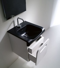 Тумба під раковину на 40 см підвісна Kerasan Inka ДСП білий глянець 911001