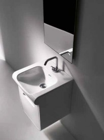 Тумба під раковину на 40 см підвісна Kerasan Inka ДСП білий глянець 911001