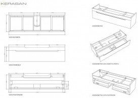 Тумба под раковину на 60 см подвесная Kerasan Inka ДСП белый глянец 911102